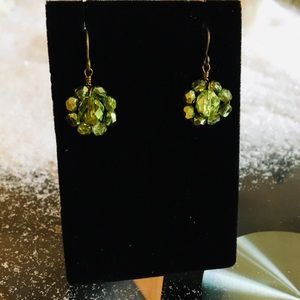 Boho Green Crystal Earrings